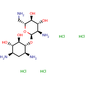 Chemical structure of Neamine tetrahydrochloride , CAS 15446-43-2, AChemBlock AD264916