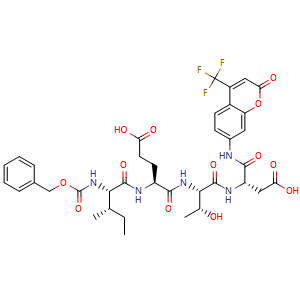 Chemical structure of Z-IETD-AFC , CAS 219138-02-0, AChemBlock AD264917