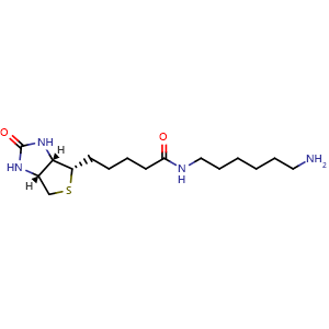 Chemical structure of N-Biotinyl-1,6-hexanediamine , CAS 65953-56-2, AChemBlock AD264922
