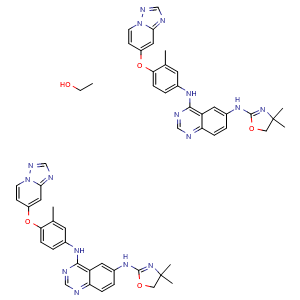 Chemical structure of Tucatinib hemiethanolate , CAS 1429755-56-5, AChemBlock AD264927