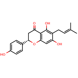 Chemical structure of (2S)-6-Prenylnaringenin , CAS 68236-13-5, AChemBlock AD264954