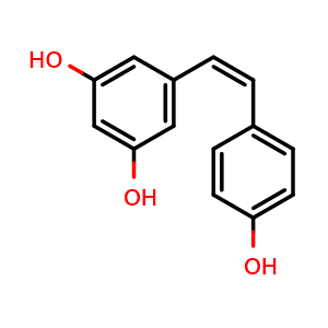 Chemical structure of cis-Resveratrol , CAS 61434-67-1, AChemBlock AD264970