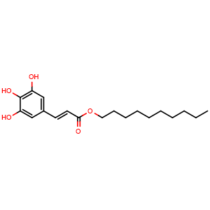 Chemical structure of 3,4,5-Trihydroxycinnamic acid decyl ester , CAS 1770778-45-4, AChemBlock AD265006