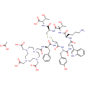 Chemical structure of DOTATATE acetate , CAS 177943-89-4, AChemBlock AD265007