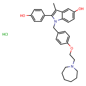 Chemical structure of Bazedoxifene hydrochloride , CAS 198480-56-7, AChemBlock AD265254