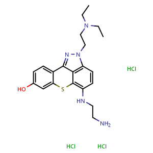 Chemical structure of Ledoxantrone trihydrochloride , CAS 119221-49-7, AChemBlock AD265283