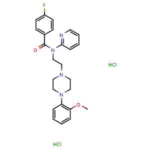 Chemical structure of p-MPPF dihydrochloride , CAS 223699-41-0, AChemBlock AD265318