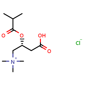 Chemical structure of Isobutyryl-L-carnitine chloride , CAS 6920-31-6, AChemBlock AD265426