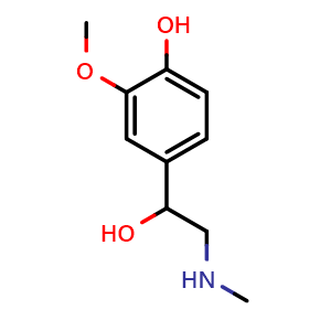 Chemical structure of Metanephrine , CAS 5001-33-2, AChemBlock AD265427