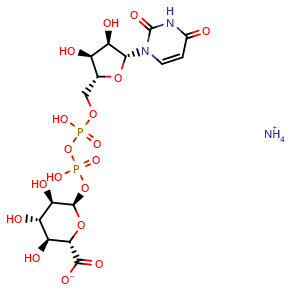 Chemical structure of Uridine diphosphate glucuronic acid ammonium , CAS 43195-60-4, AChemBlock AD265431