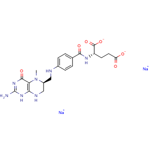 Chemical structure of Levomefolate sodium , CAS 1423663-76-6, AChemBlock AD265465