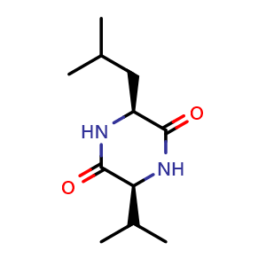 Chemical structure of Cyclo(L-leucyl-L-valyl) , CAS 15136-24-0, AChemBlock AD265592