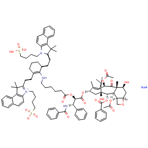 Chemical structure of IR820-PTX , CAS 2250419-19-1, AChemBlock AD265625