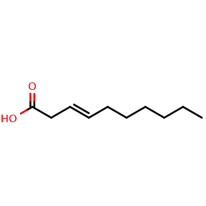 Chemical structure of (E)-dec-3-enoic acid , CAS 53678-20-9, AChemBlock AD265655