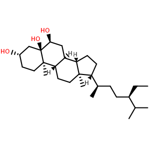 Chemical structure of 3,5,6-trihydroxysitostane , CAS 133697-68-4, AChemBlock AD265668
