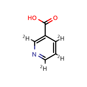Chemical structure of Vitamin B3-d4 , CAS 66148-15-0, AChemBlock AD265695