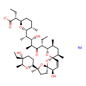 Chemical structure of Salinomycin sodium salt , CAS 55721-31-8, AChemBlock AD265834