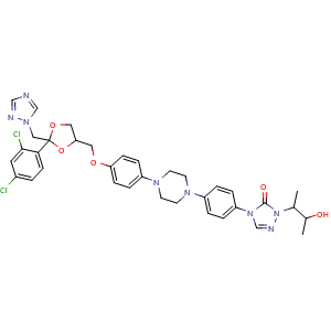 Chemical structure of Hydroxy Itraconazole , CAS 112559-91-8, AChemBlock AD265835