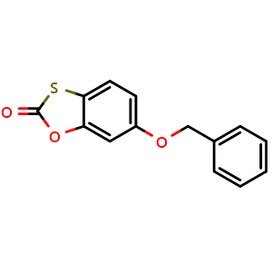 Chemical structure of 6-(Phenylmethoxy)-1,3-benzoxathiol-2-one , CAS 170283-11-1, AChemBlock AD265867