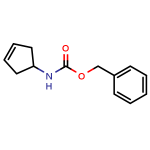 Chemical structure of Benzyl (cyclopent-3-enylamino)methanoate , CAS 170708-34-6, AChemBlock AD265868