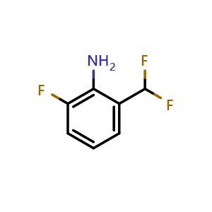 Chemical structure of 2-(Difluoromethyl)-6-fluoroaniline , CAS 1781656-32-3, AChemBlock AD265869