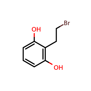 Chemical structure of 2-(2-Bromoethyl)-1,3-benzenediol , CAS 2354693-57-3, AChemBlock AD265876