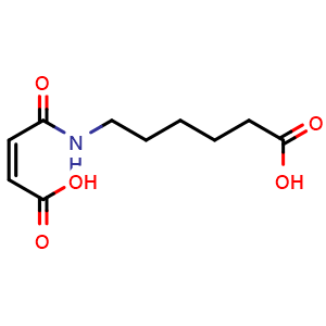 Chemical structure of (Z)-6-(3-Carboxyacrylamido)hexanoic acid , CAS 57079-14-8, AChemBlock AD265896