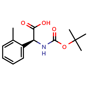 Chemical structure of (S)-2-(Boc-amino)-2-(o-tolyl)acetic acid , CAS 1004759-89-0, AChemBlock AD265902