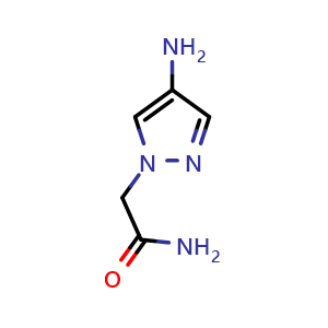 Chemical structure of 4-Aminopyrazole-1-acetamide , CAS 1152939-86-0, AChemBlock AD265921