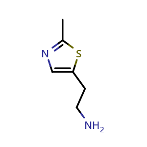 Chemical structure of 2-(2-Methyl-5-thiazolyl)ethanamine , CAS 1206982-33-3, AChemBlock AD265933
