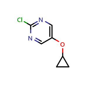 Chemical structure of 2-Chloro-5-cyclopropoxypyrimidine , CAS 1211526-33-8, AChemBlock AD265935
