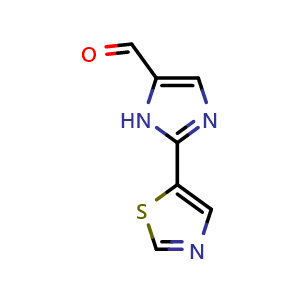 Chemical structure of 2-(5-Thiazolyl)imidazole-5-carbaldehyde , CAS 1312325-04-4, AChemBlock AD265945