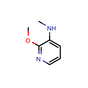 Chemical structure of 2-Methoxy-N-methylpyridin-3-amine , CAS 1334149-22-2, AChemBlock AD265947