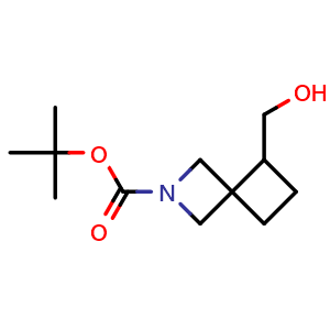 Chemical structure of 2-Boc-5-(hydroxymethyl)-2-azaspiro[3.3]heptane , CAS 1341036-42-7, AChemBlock AD265949