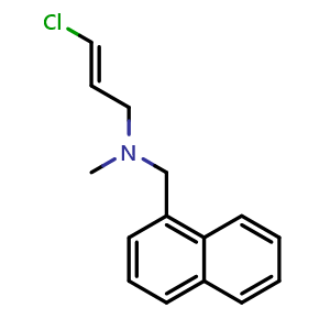 Chemical structure of (E)-3-Chloro-N-methyl-N-(1-naphthylmethyl)-2-propen-1-amine , CAS 134865-58-0, AChemBlock AD265952