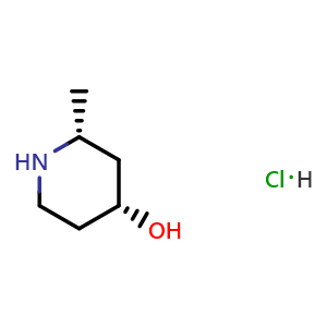 Chemical structure of cis-2-Methylpiperidin-4-ol Hydrochloride , CAS 1421254-85-4, AChemBlock AD265966