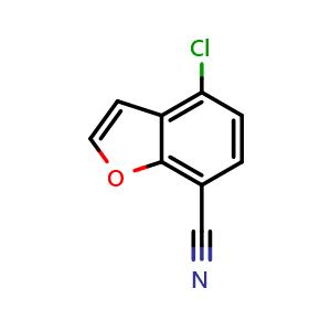 Chemical structure of 4-Chlorobenzofuran-7-carbonitrile , CAS 1427417-71-7, AChemBlock AD265968