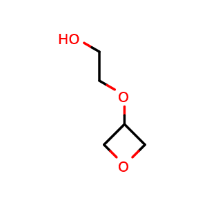 Chemical structure of 2-(3-Oxetanyloxy)ethanol , CAS 1603569-32-9, AChemBlock AD265983