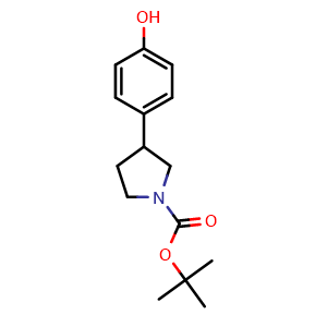 Chemical structure of 4-(1-Boc-3-pyrrolidinyl)phenol , CAS 1782362-27-9, AChemBlock AD265992