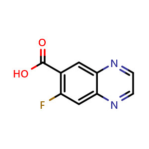 Chemical structure of 7-Fluoroquinoxaline-6-carboxylic acid , CAS 1795294-28-8, AChemBlock AD265994