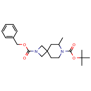 Chemical structure of 7-Boc-2-Cbz-6-methyl-2,7-diazaspiro[3.5]nonane , CAS 1899102-31-8, AChemBlock AD266001