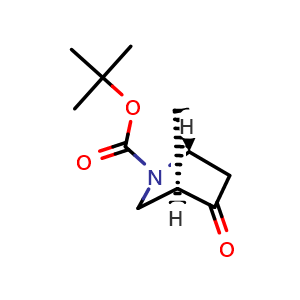 Chemical structure of (1R,4R)-rel-2-Boc-5-oxo-2-azabicyclo[2.2.1]heptane , CAS 1993045-73-0, AChemBlock AD266007