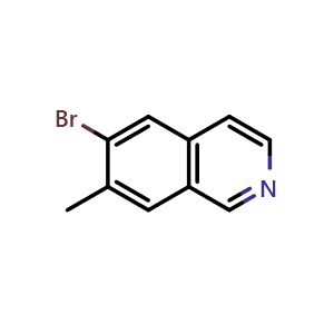 Chemical structure of 6-Bromo-7-methylisoquinoline , CAS 2204246-82-0, AChemBlock AD266023