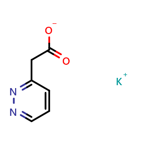 Chemical structure of Potassium 2-(3-pyridazinyl)acetate , CAS 2377035-00-0, AChemBlock AD266044