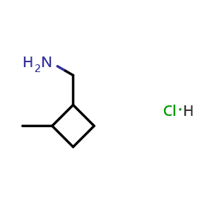Chemical structure of (2-Methylcyclobutyl)methanamine hydrochloride , CAS 2580204-21-1, AChemBlock AD266053