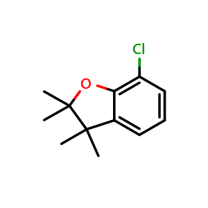 Chemical structure of 7-Chloro-2,2,3,3-tetramethyl-2,3-dihydrobenzofuran , CAS 2641249-93-4, AChemBlock AD266058