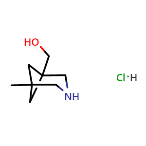 Chemical structure of (5-Methyl-3-azabicyclo[3.1.1]heptan-1-yl)methanol hydrochloride , CAS 2731010-74-3, AChemBlock AD266065