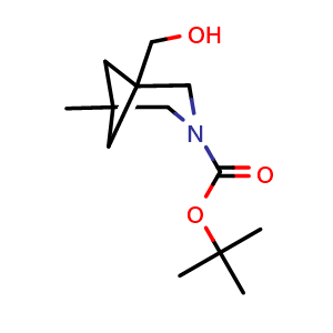Chemical structure of (3-Boc-5-methyl-3-azabicyclo[3.1.1]heptan-1-yl)methanol , CAS 2763758-81-0, AChemBlock AD266072