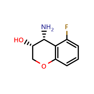 Chemical structure of (3R,4R)-4-Amino-5-fluorochroman-3-ol , CAS 2810748-79-7, AChemBlock AD266081