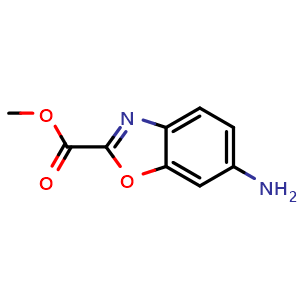 Chemical structure of Methyl 6-Aminobenzoxazole-2-carboxylate , CAS 292069-99-9, AChemBlock AD266093